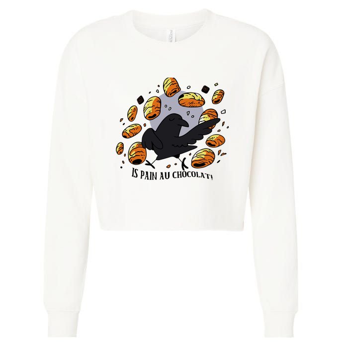 Bird Is Pain Au Chocolat Cropped Pullover Crew