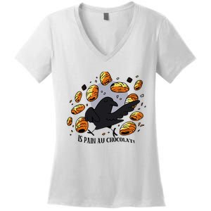 Bird Is Pain Au Chocolat Women's V-Neck T-Shirt