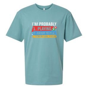 Billiards I'm Probably Playing About To Play Billiards Dad Gift For Father’s Day Sueded Cloud Jersey T-Shirt