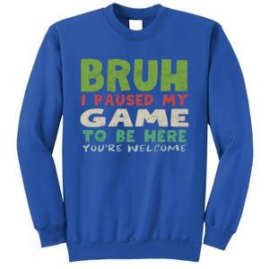 Bruh I Paused My Game To Be Here YouRe Welcome Retro Gamer Gift Sweatshirt