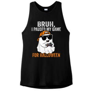 Bruh I Paused My Game For Halloween Funny Gaming Halloween Gift Ladies PosiCharge Tri-Blend Wicking Tank