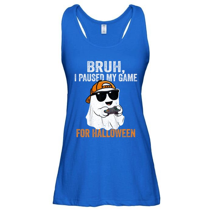 Bruh I Paused My Game For Halloween Funny Gaming Halloween Gift Ladies Essential Flowy Tank