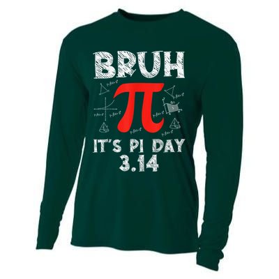 Bruh It'S Pi Day Pi Day Saying Math Teacher  Cooling Performance Long Sleeve Crew
