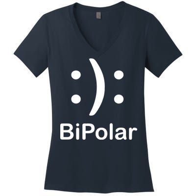 Bipolar Smiley Women's V-Neck T-Shirt