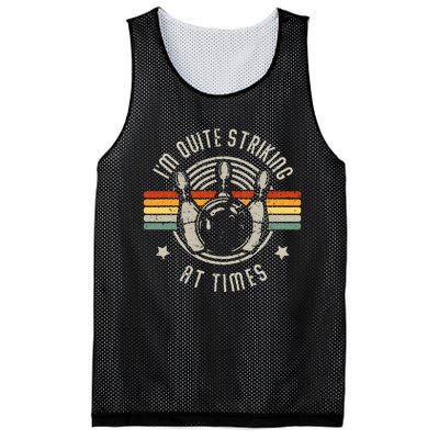 Bowling IM Quite Striking Funny Vintage Bowler Pun Mesh Reversible Basketball Jersey Tank