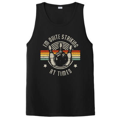 Bowling IM Quite Striking Funny Vintage Bowler Pun PosiCharge Competitor Tank