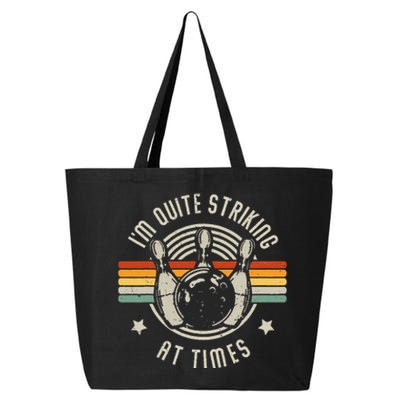 Bowling Im Quite Striking Funny Vintage Bowler Pun 25L Jumbo Tote