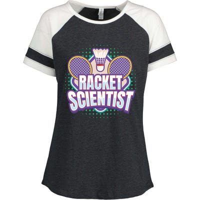 Badminton I Racket Scientist I Badminton Racket Shuttlecock Cool Gift Enza Ladies Jersey Colorblock Tee