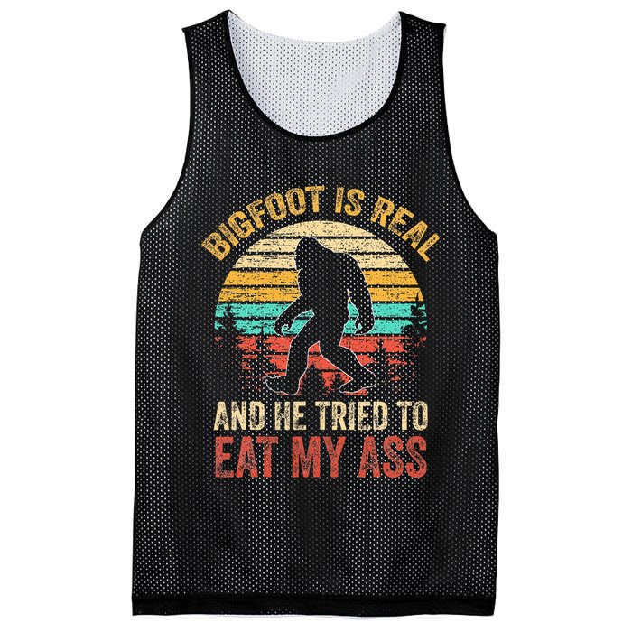 Bigfoot Is Real And He Tried To Eat My Ass Mesh Reversible Basketball Jersey Tank