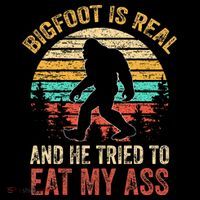 Bigfoot Is Real And He Tried To Eat My Ass Cropped Pullover Crew