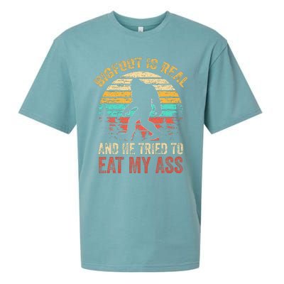 Bigfoot Is Real And He Tried To Eat My Ass Sueded Cloud Jersey T-Shirt