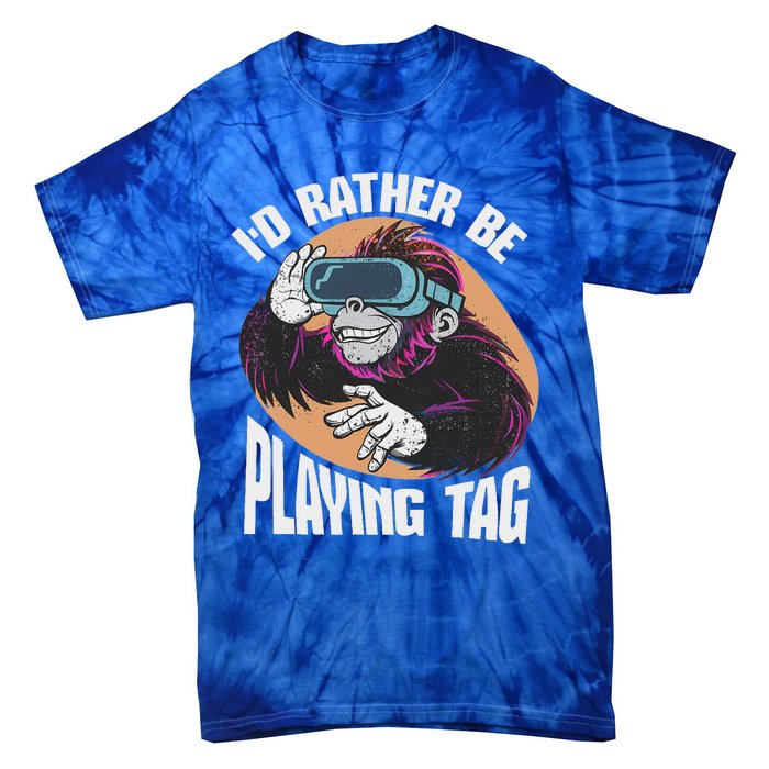 Bruh Id Rather Be Playing Tag Monkey Tie-Dye T-Shirt