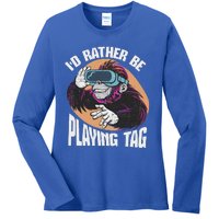 Bruh Id Rather Be Playing Tag Monkey Ladies Long Sleeve Shirt