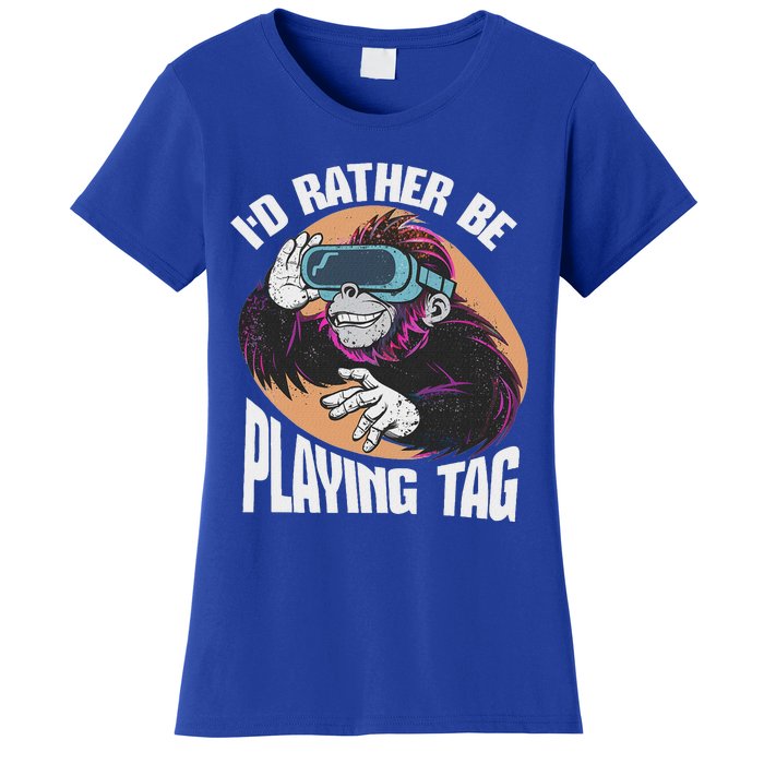 Bruh Id Rather Be Playing Tag Monkey Women's T-Shirt