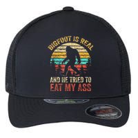 Bigfoot Is Real And He Tried To Eat My Ass Funny Sasquatch Flexfit Unipanel Trucker Cap