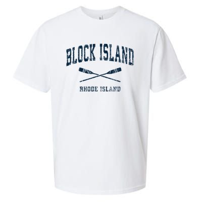 Block Island Rhode Island Vintage Nautical Paddles Sports Oa Sueded Cloud Jersey T-Shirt