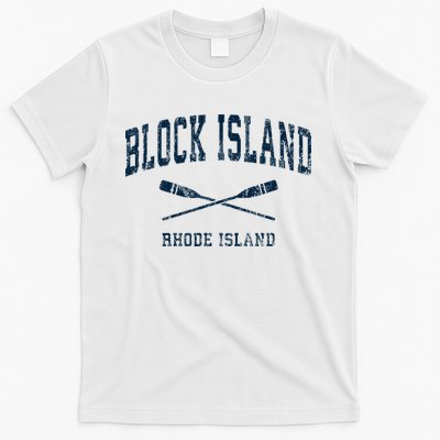 Block Island Rhode Island Vintage Nautical Paddles Sports Oa T-Shirt