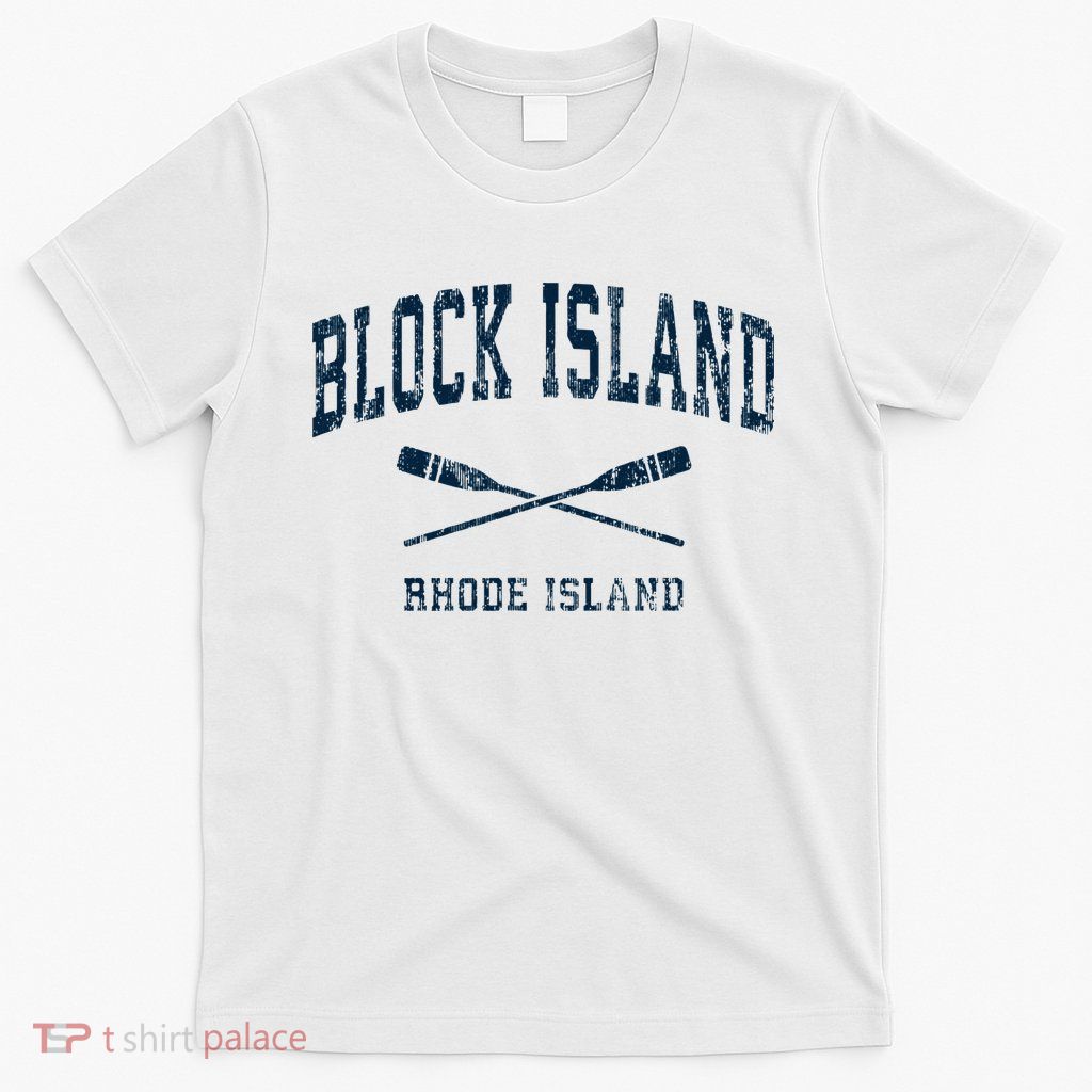 Block Island Rhode Island Vintage Nautical Paddles Sports Oa T-Shirt