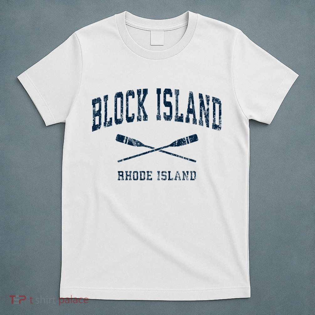 Block Island Rhode Island Vintage Nautical Paddles Sports Oa T-Shirt