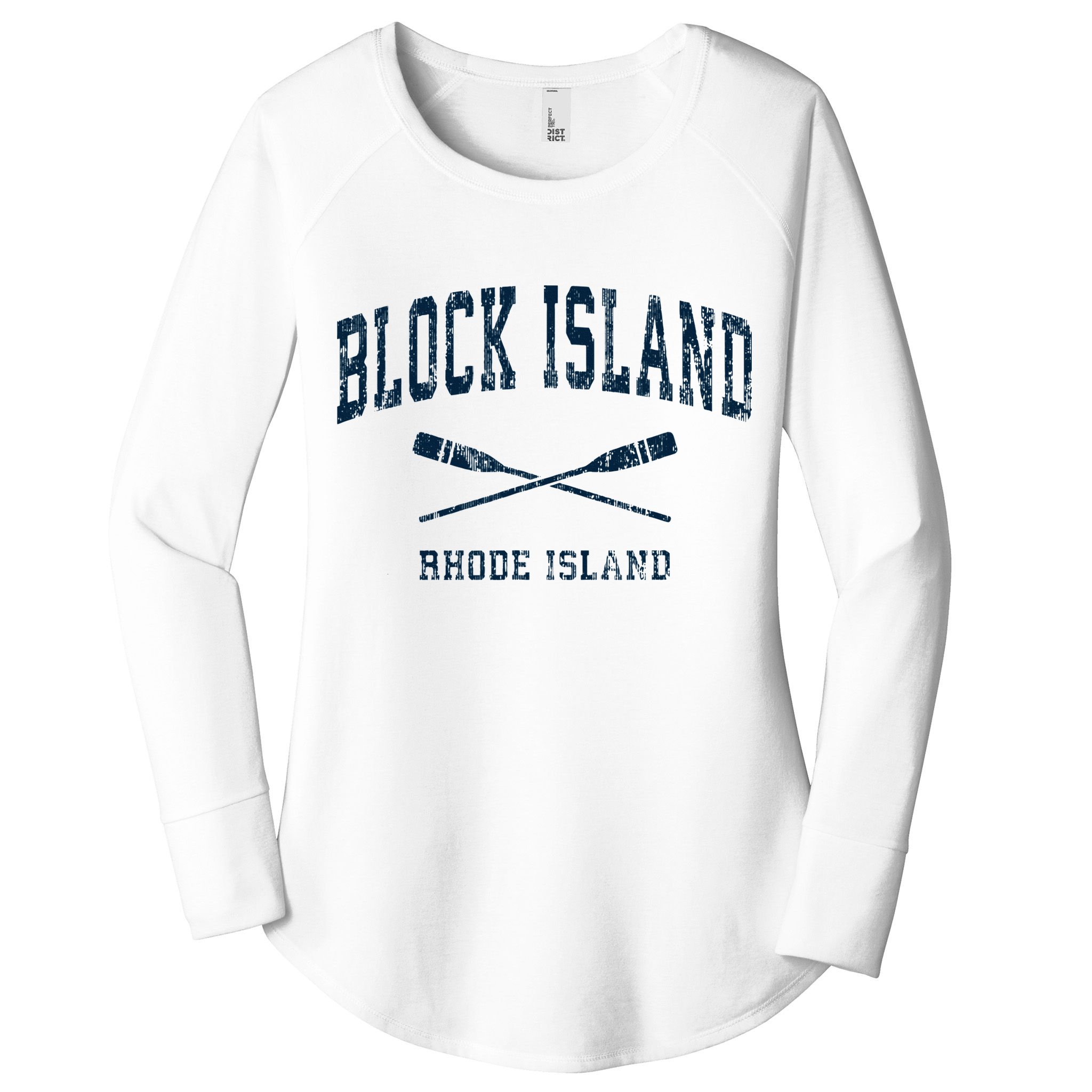 Block Island Rhode Island Vintage Nautical Paddles Sports Oa Women's Perfect Tri Tunic Long Sleeve Shirt
