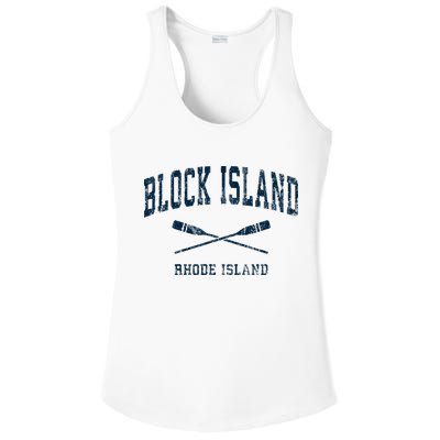 Block Island Rhode Island Vintage Nautical Paddles Sports Oa Ladies PosiCharge Competitor Racerback Tank