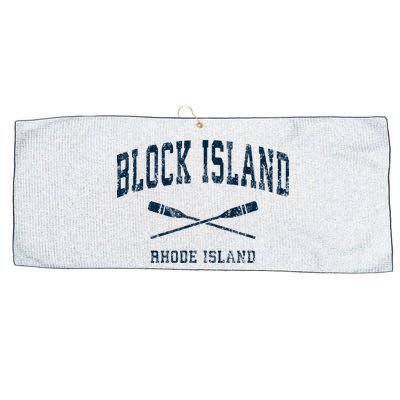 Block Island Rhode Island Vintage Nautical Paddles Sports Oa Large Microfiber Waffle Golf Towel