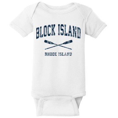 Block Island Rhode Island Vintage Nautical Paddles Sports Oa Baby Bodysuit