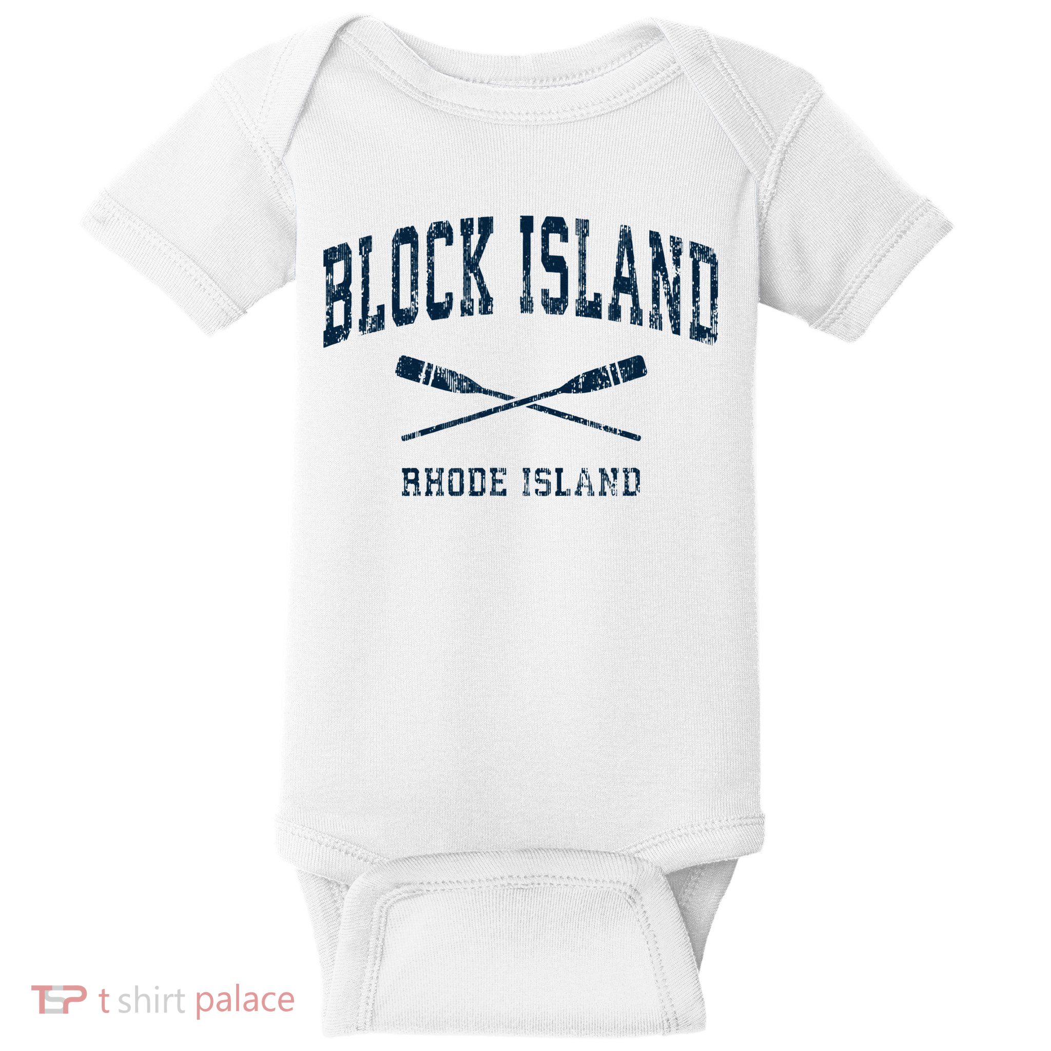 Block Island Rhode Island Vintage Nautical Paddles Sports Oa Baby Bodysuit
