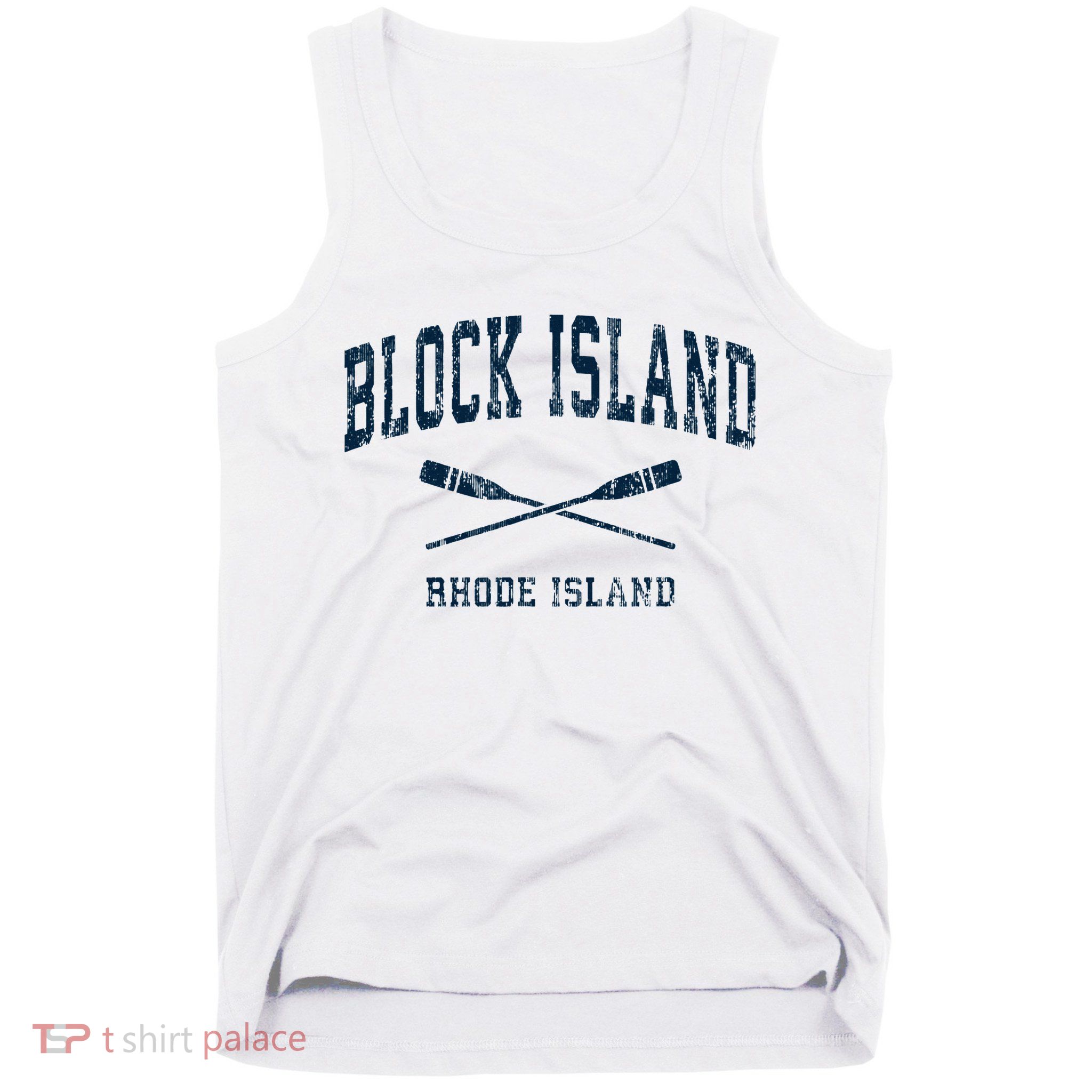Block Island Rhode Island Vintage Nautical Paddles Sports Oa Tank Top