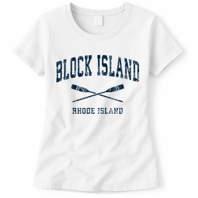 Block Island Rhode Island Vintage Nautical Paddles Sports Oa Womens T-Shirt