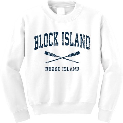 Block Island Rhode Island Vintage Nautical Paddles Sports Oa Kids Sweatshirt
