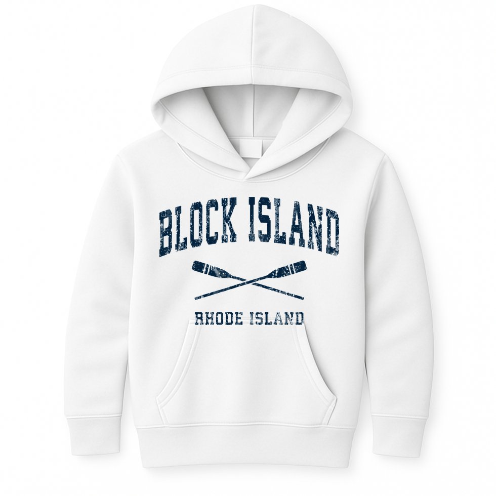 Block Island Rhode Island Vintage Nautical Paddles Sports Oa Kids Hoodie