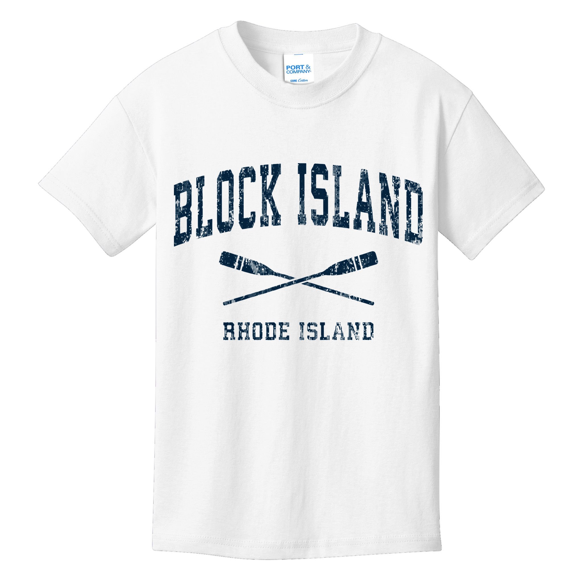 Block Island Rhode Island Vintage Nautical Paddles Sports Oa Kids T-Shirt