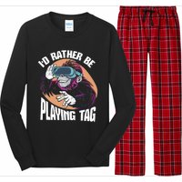 Bruh ID Rather Be Playing Tag Monkey Video Game Gorilla Long Sleeve Pajama Set