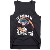 Bruh ID Rather Be Playing Tag Monkey Video Game Gorilla Tank Top