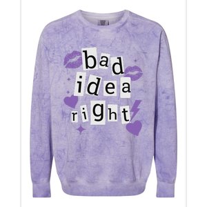 Bad Idea Right Purple Butterflies Lips Colorblast Crewneck Sweatshirt