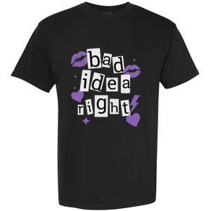 Bad Idea Right Purple Butterflies Lips Garment-Dyed Heavyweight T-Shirt