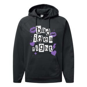 Bad Idea Right Purple Butterflies Lips Performance Fleece Hoodie