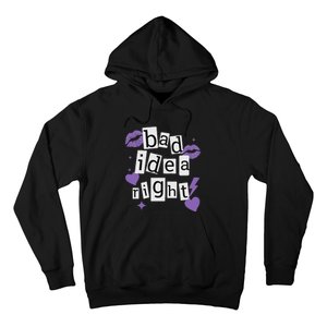 Bad Idea Right Purple Butterflies Lips Hoodie