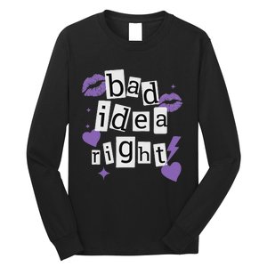 Bad Idea Right Purple Butterflies Lips Long Sleeve Shirt