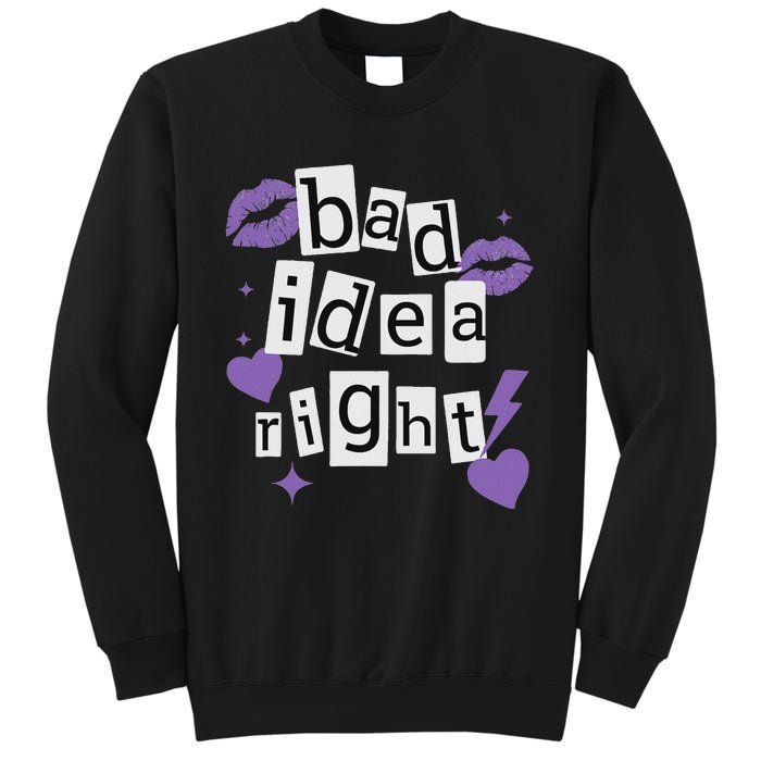 Bad Idea Right Purple Butterflies Lips Sweatshirt