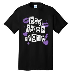 Bad Idea Right Purple Butterflies Lips Tall T-Shirt