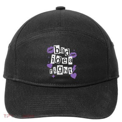 Bad Idea Right Purple Butterflies Lips 7-Panel Snapback Hat