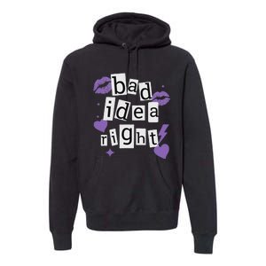 Bad Idea Right Purple Butterflies Lips Premium Hoodie