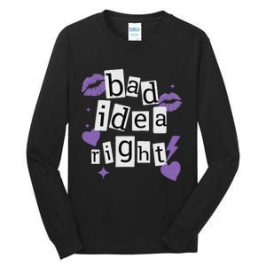 Bad Idea Right Purple Butterflies Lips Tall Long Sleeve T-Shirt