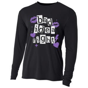 Bad Idea Right Purple Butterflies Lips Cooling Performance Long Sleeve Crew