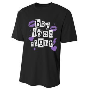 Bad Idea Right Purple Butterflies Lips Performance Sprint T-Shirt