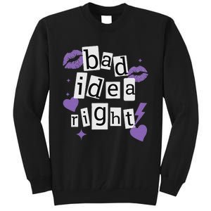 Bad Idea Right Purple Butterflies Lips Tall Sweatshirt