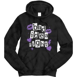 Bad Idea Right Purple Butterflies Lips Tie Dye Hoodie