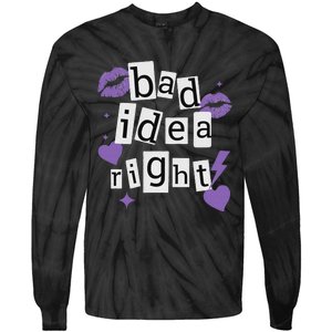 Bad Idea Right Purple Butterflies Lips Tie-Dye Long Sleeve Shirt